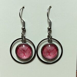 awareness cabochon earrings